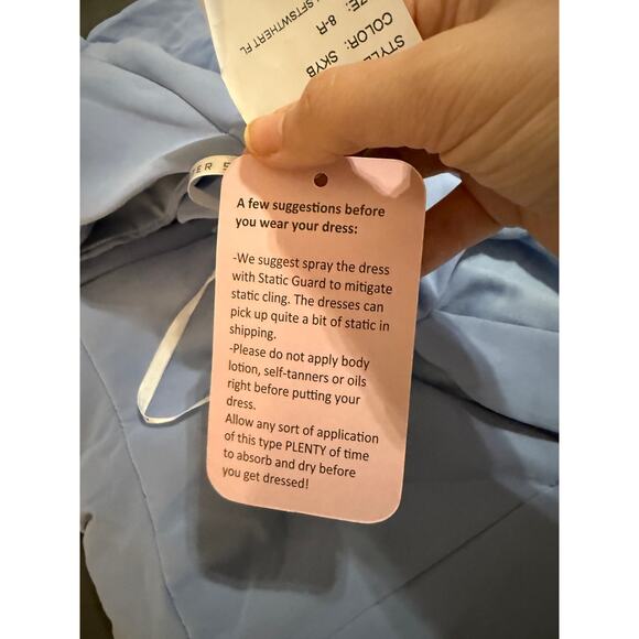 NWT After Six CONTOURED WIDE STRAP SWEETHEART MAXI DRESS IN SKY BLUE SZ 8R - Picture 9 of 11